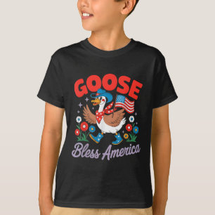 Funny Goose Bless America Independence Day Patriot T-Shirt