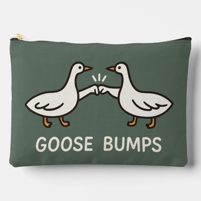 Funny Goose Bumps Cartoon | Fist Bump Geese Animal Accessory Pouch (Front)