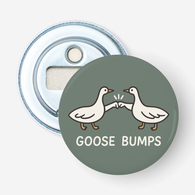 Funny Goose Bumps Cartoon | Fist Bump Geese Animal Bottle Opener (Front)