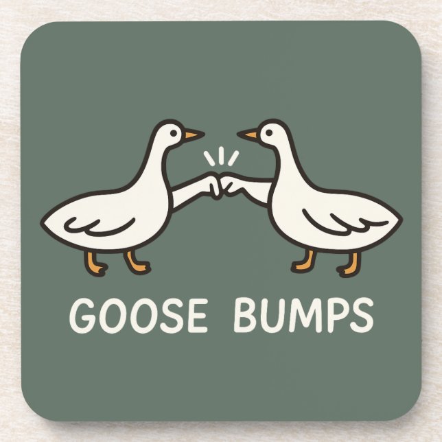 Funny Goose Bumps Cartoon | Fist Bump Geese Animal Coaster (Front)