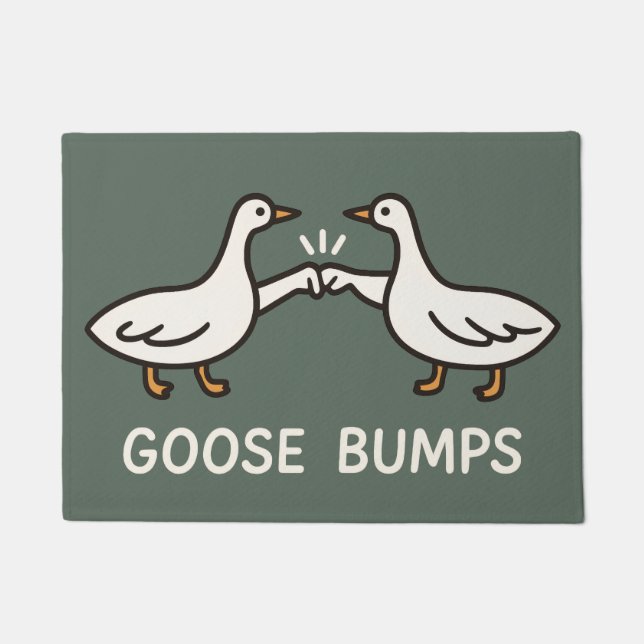 Funny Goose Bumps Cartoon | Fist Bump Geese Animal Doormat (Front)