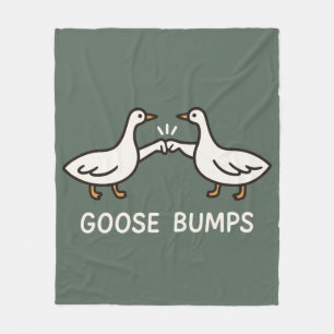 Funny Goose Bumps Cartoon   Fist Bump Geese Animal Fleece Blanket