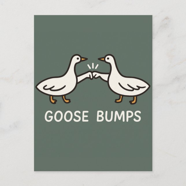Funny Goose Bumps Cartoon | Fist Bump Geese Animal Postcard (Front)