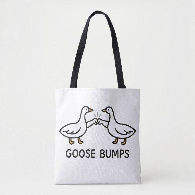Funny Goose Bumps Cartoon, Fist Bump Geese Animal  Tote Bag (Front)