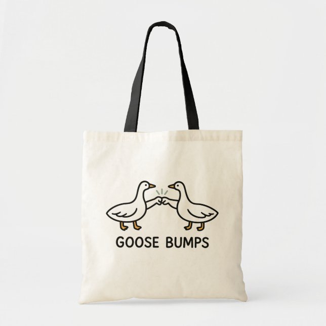 Funny Goose Bumps Cartoon | Fist Bump Geese Animal Tote Bag (Front)