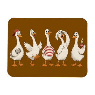 Funny Goose Character Set Magnet