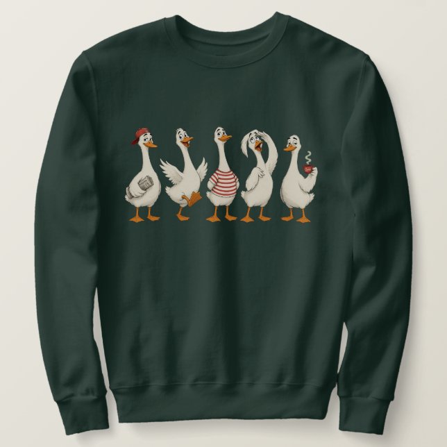 Funny Goose Character Set Sweatshirt (Design Front)