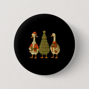 Funny Goose Christmas Lights Goose Cute Xmas Holid 6 Cm Round Badge