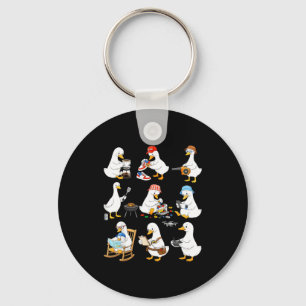 Funny goose dad life father's day grilling key ring