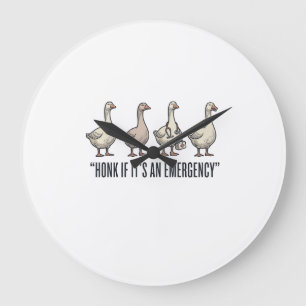 Funny Goose Emergency Honk Vintage Shirt Design_1 Large Clock