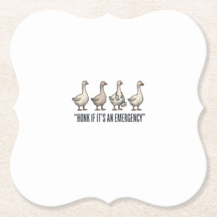 Funny Goose Emergency Honk Vintage Shirt Design_1 Paper Coaster