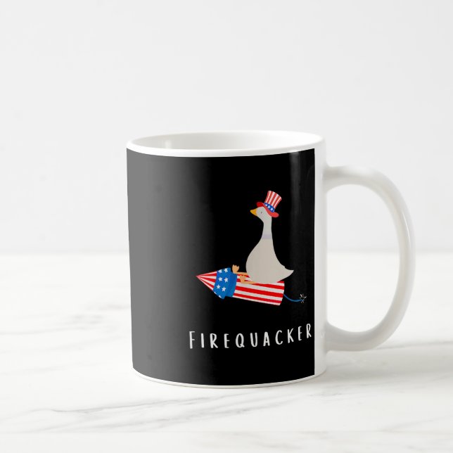 Funny goose fourth of july firequacker coffee mug (Right)