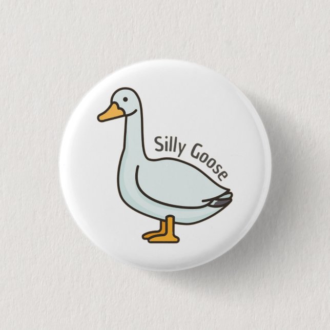 Funny Goose, Goose Lover, Silly Goose 3 Cm Round Badge (Front)