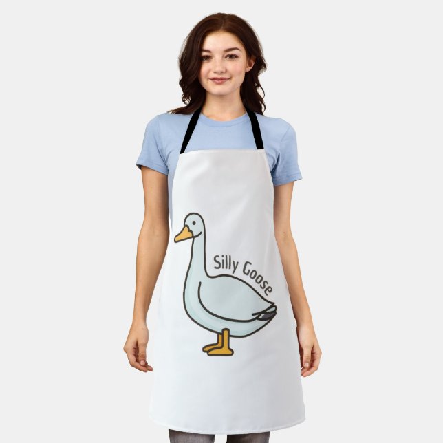 Funny Goose, Goose Lover, Silly Goose Apron (Worn)