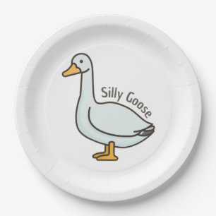 Funny Goose, Goose Lover, Silly Goose Paper Plate