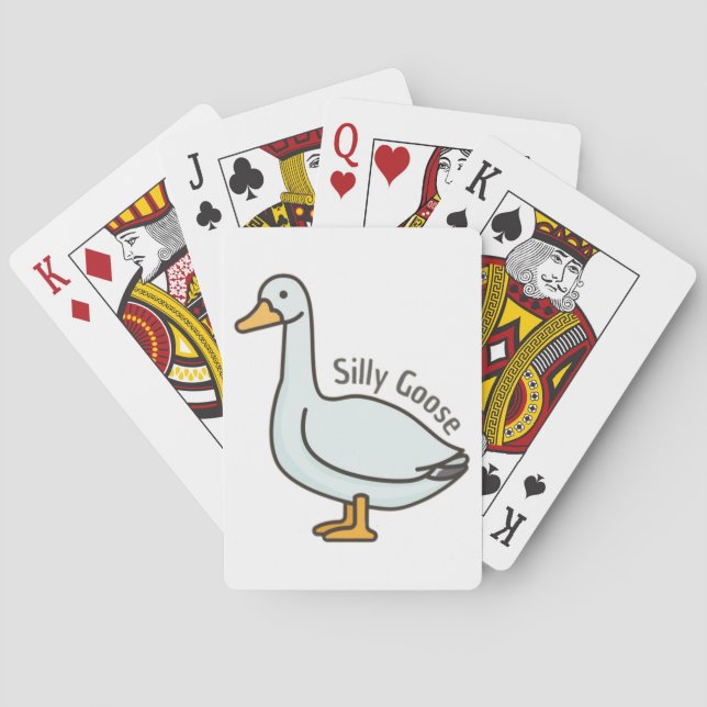 Funny Goose, Goose Lover, Silly Goose Playing Cards (Back)
