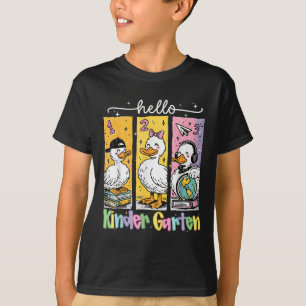 Funny Goose Hello Kindergarten Back To School Firs T-Shirt