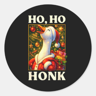 Funny Goose Ho Ho Honk Christmas Outfit For Men Wo Classic Round Sticker