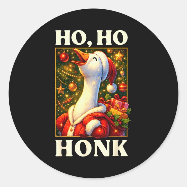 Funny Goose Ho Ho Honk Christmas Outfit For Men Wo Classic Round Sticker (Front)