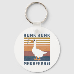 Funny Goose Honk Honk Madafakas Retro Vintage Duck Key Ring