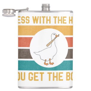 Funny Goose Mess With The Honk You Get The Bon Hip Flask