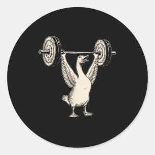 Funny Goose Muscle Mommy Gym Pump Cover Weights Fi Classic Round Sticker