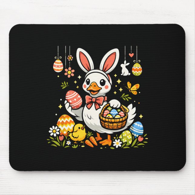 Funny Goose Outfit Easter Ears Geese Bunny Design  Mouse Mat (Front)