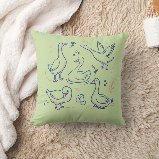 Funny Goose Pattern Cushion (Blanket)