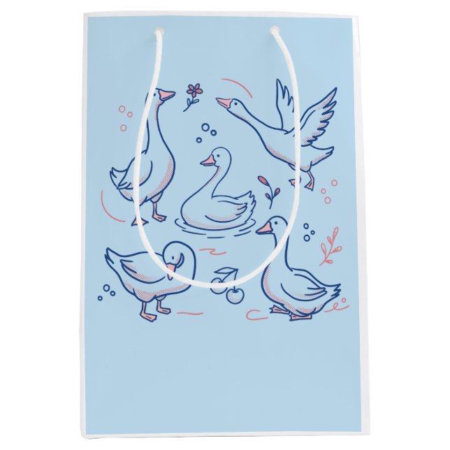 Funny Goose Pattern Medium Gift Bag (Front)