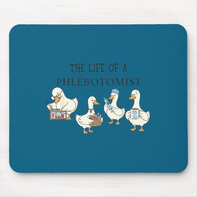 Funny goose phlebotomy technician graduation lab mouse mat (Front)