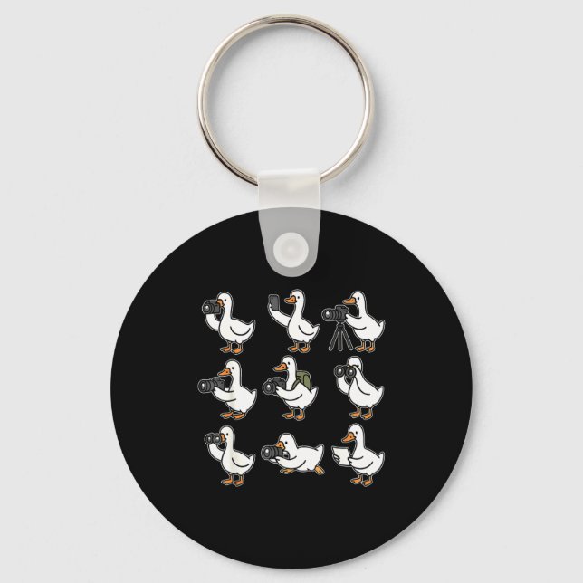 Funny Goose Photographer Photography Camera Photo  Key Ring (Front)