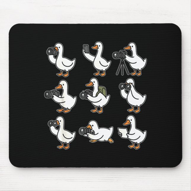 Funny Goose Photographer Photography Camera Photo  Mouse Mat (Front)