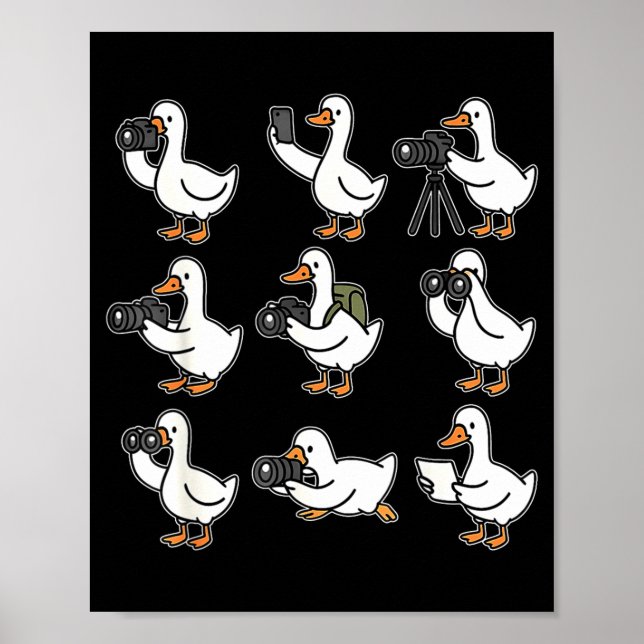 Funny Goose Photographer Photography Camera Photo  Poster (Front)