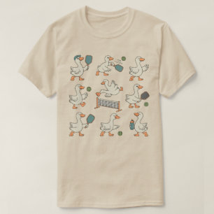 Funny Goose Pickleball   Cute Cartoon Goose   Play T-Shirt