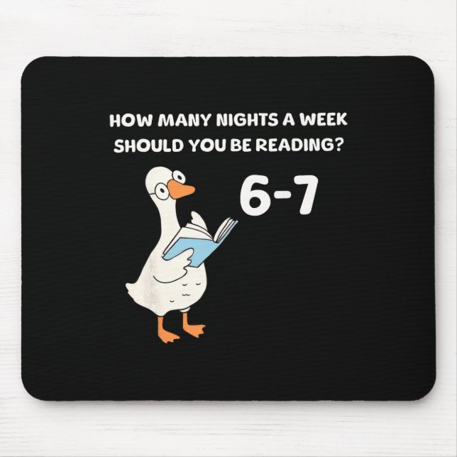 Funny Goose Reading 67 Six Seven Meme Teacher Book Mouse Mat (Front)