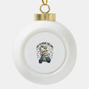 Funny Goose Scooter Love Vintage Shirt Design_1 Ceramic Ball Christmas Ornament