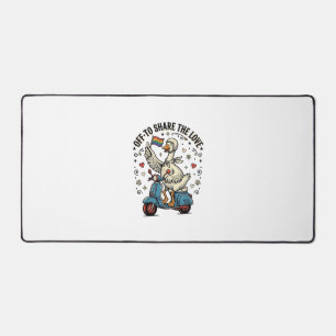 Funny Goose Scooter Love Vintage Shirt Design_1 Desk Mat