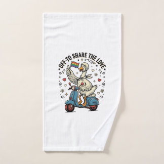 Funny Goose Scooter Love Vintage Shirt Design_1 Hand Towel