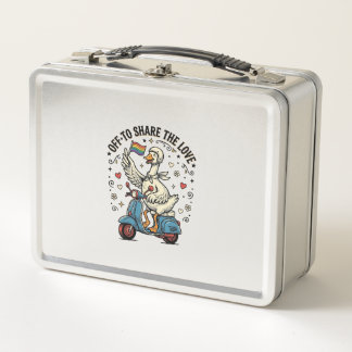Funny Goose Scooter Love Vintage Shirt Design_1 Metal Lunch Box