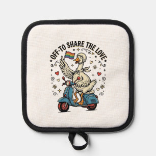 Funny Goose Scooter Love Vintage Shirt Design_1 Pot Holder