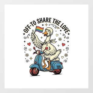Funny Goose Scooter Love Vintage Shirt Design_1 Window Cling
