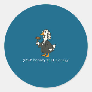 Funny goose silly lawyer law school graduation classic round sticker