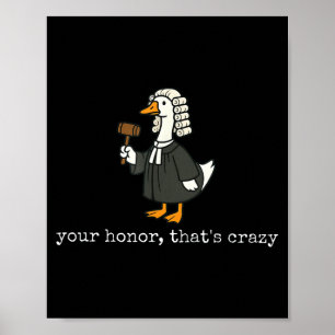 Funny goose silly lawyer law school graduation poster