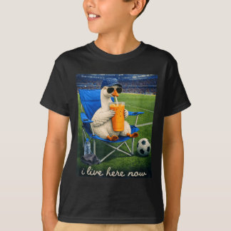 Funny Goose Soccer I Live Here Now T-Shirt
