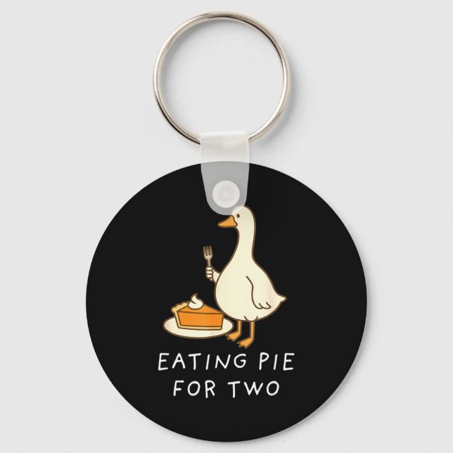 Funny Goose Thanksgiving Couples Pregnancy Announc Key Ring (Front)