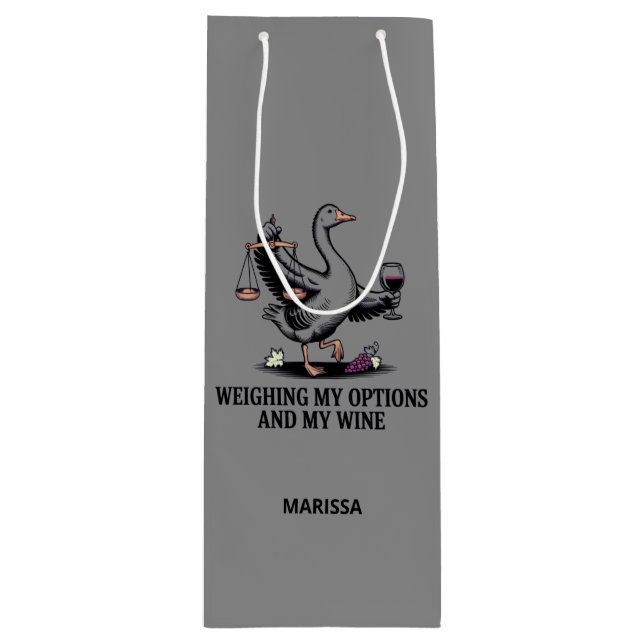 Funny Goose Wine Quote Gift Bag (Front)