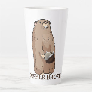 Funny Gopher Broke Latte Mug