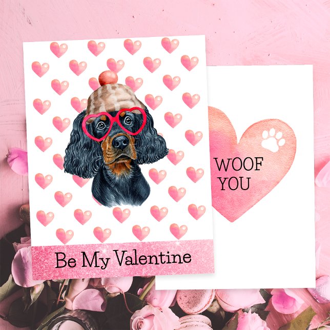 Funny Gordon Setter I Woof You Dog Valentine's Day Holiday Card (Creator Uploaded)