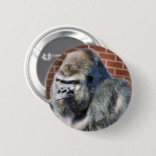 FUNNY GORILLA 6 CM ROUND BADGE