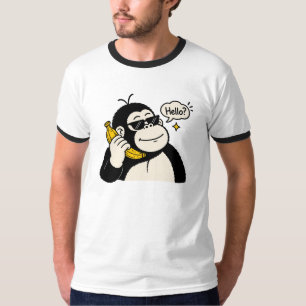 Funny Gorilla Banana Phone T-Shirt